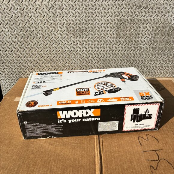 WORX WG629.2 20V Cordless Hydroshot Portable Power Cleaner W/ BATTERY & CHARGER - Picture 12 of 15